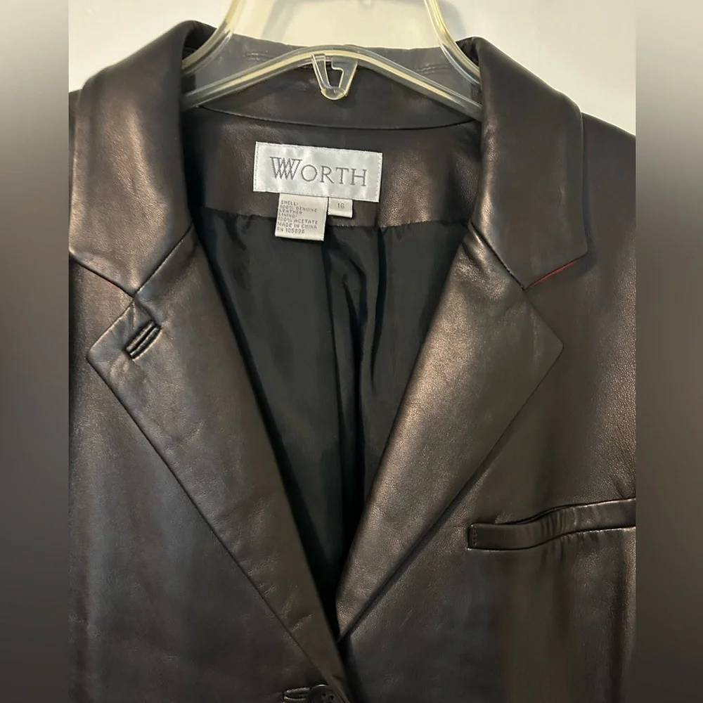 Worth Collection Vintage Black Leather Jacket - Picture 4 of 5
